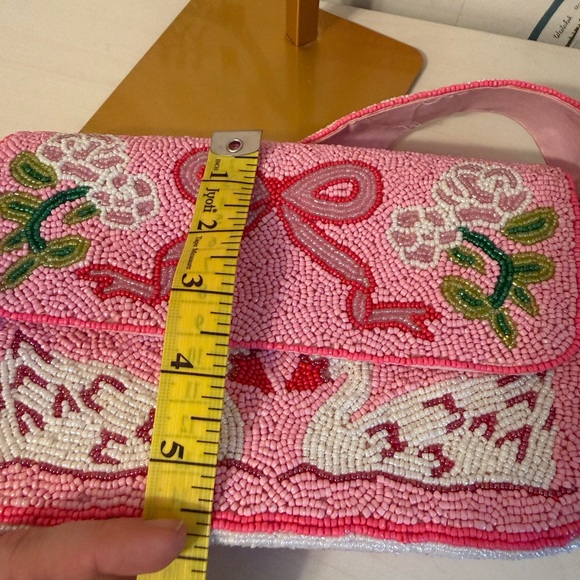 Francesca's Collections Pink Beaded Shoulder Bag - Picture 9 of 10